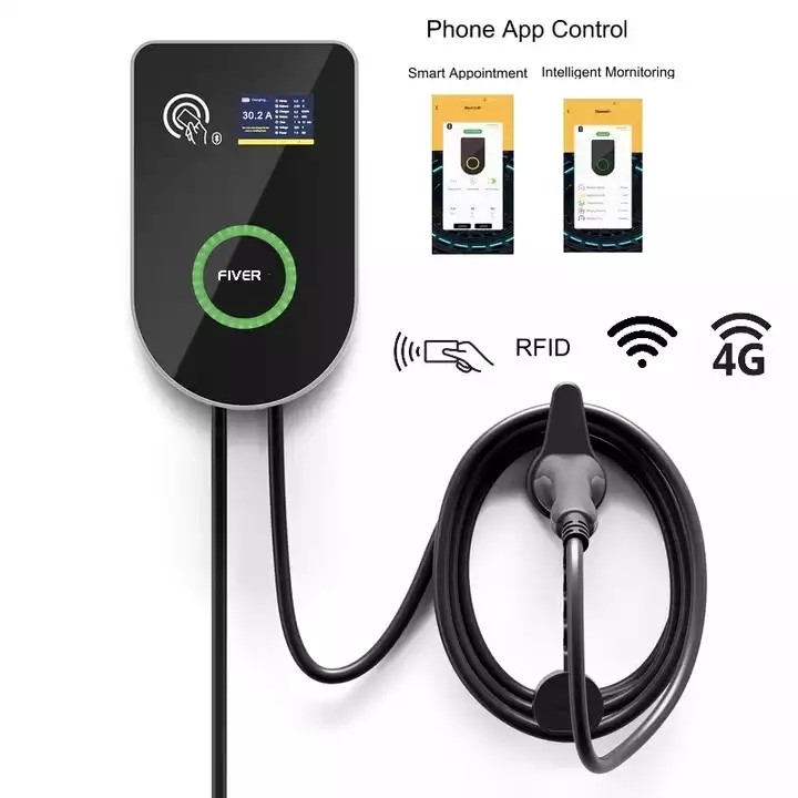 32A station de charge commerciale publique du niveau 2 EV avec OCPP 1,6 Wifi 4G
