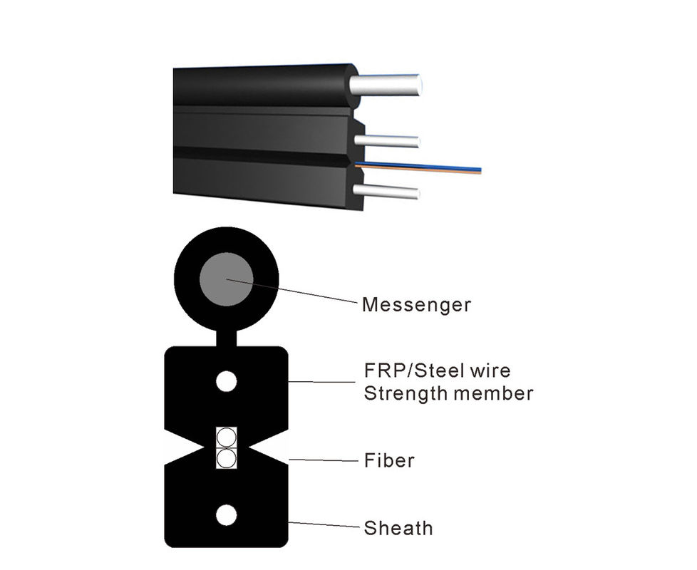 100M 1 fil d'acier extérieur d'intérieur du câble optique G657A FRP de fibre de noyau 8.5kg/km