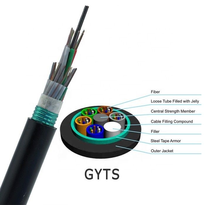 12 24 câbles optiques lâches de fibre de tube de 48cores GYTS tout l'appui diélectrique d'individu