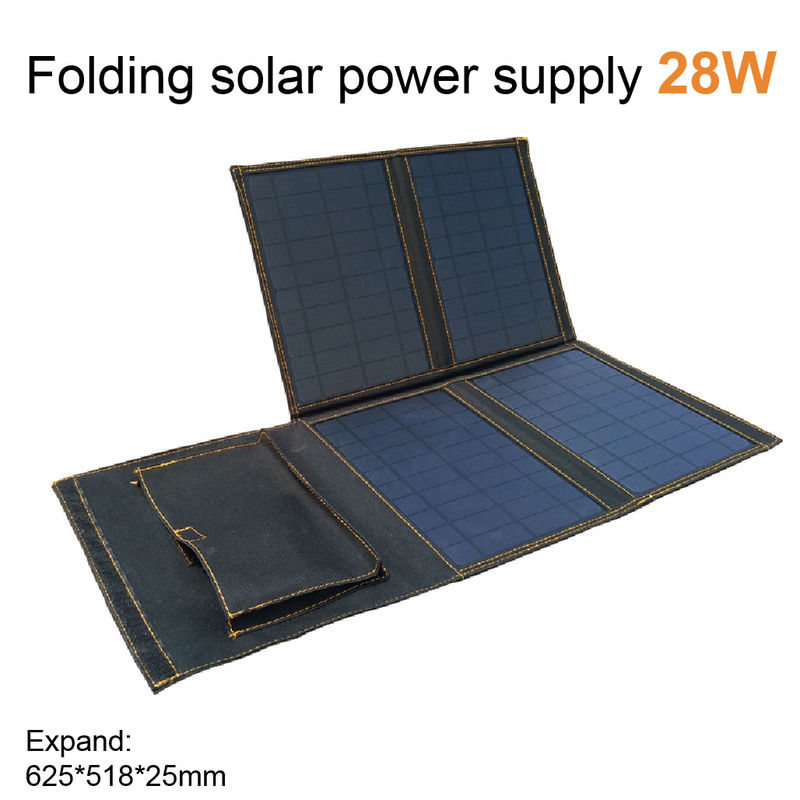 Remplissage extérieur campant du panneau solaire 5V de petit pliage imperméable portatif de 28W 24W