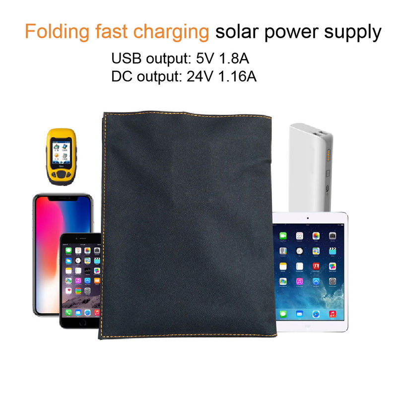 Remplissage extérieur campant du panneau solaire 5V de petit pliage imperméable portatif de 28W 24W