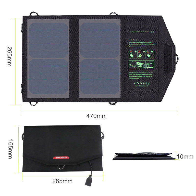 Chargeur solaire se pliant extérieur 5V portatif 10W 300g de téléphone portable de panneau de picovolte