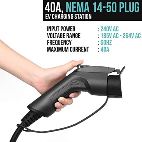240V 9.6kW 40 station portative de chargeur du niveau 2 EV d'ampère avec la prise