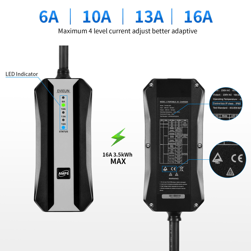 16A type - 2 chargeur rapide du chargeur CCS de voiture électrique 2 combinés portatifs