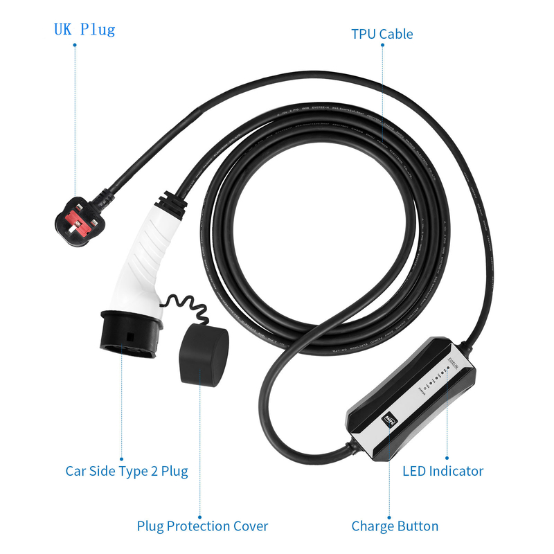 16A type - 2 chargeur rapide du chargeur CCS de voiture électrique 2 combinés portatifs
