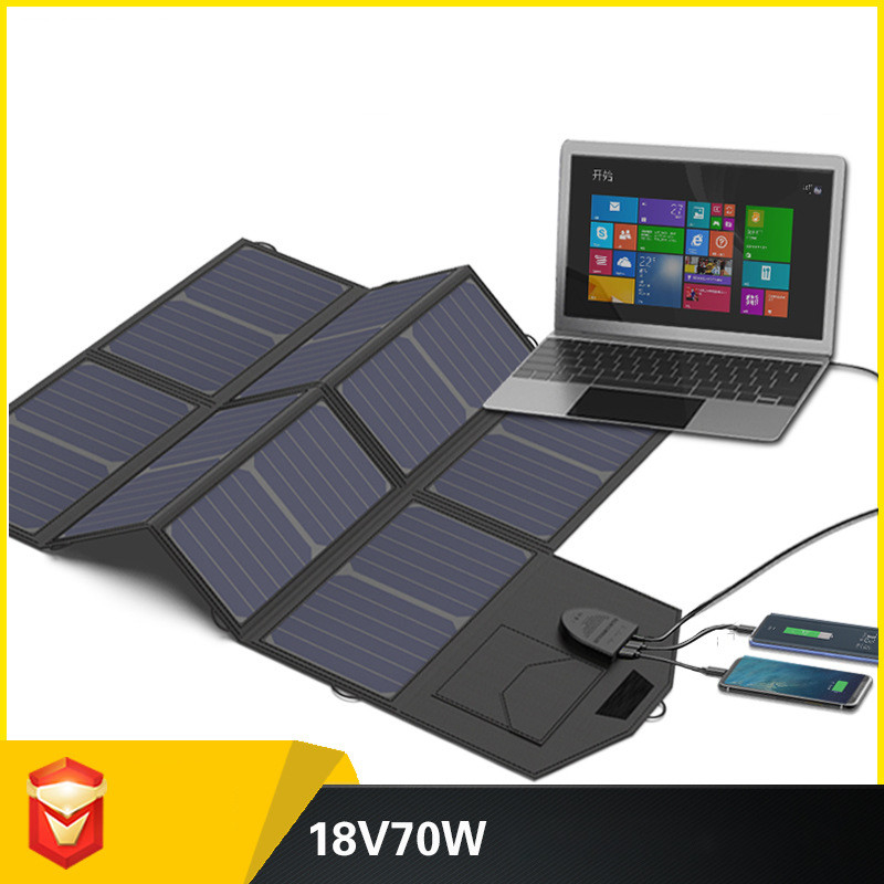 carnet compatible gauche parallèle pliable du chargeur 5V USB de panneau solaire du système 70W à énergie solaire