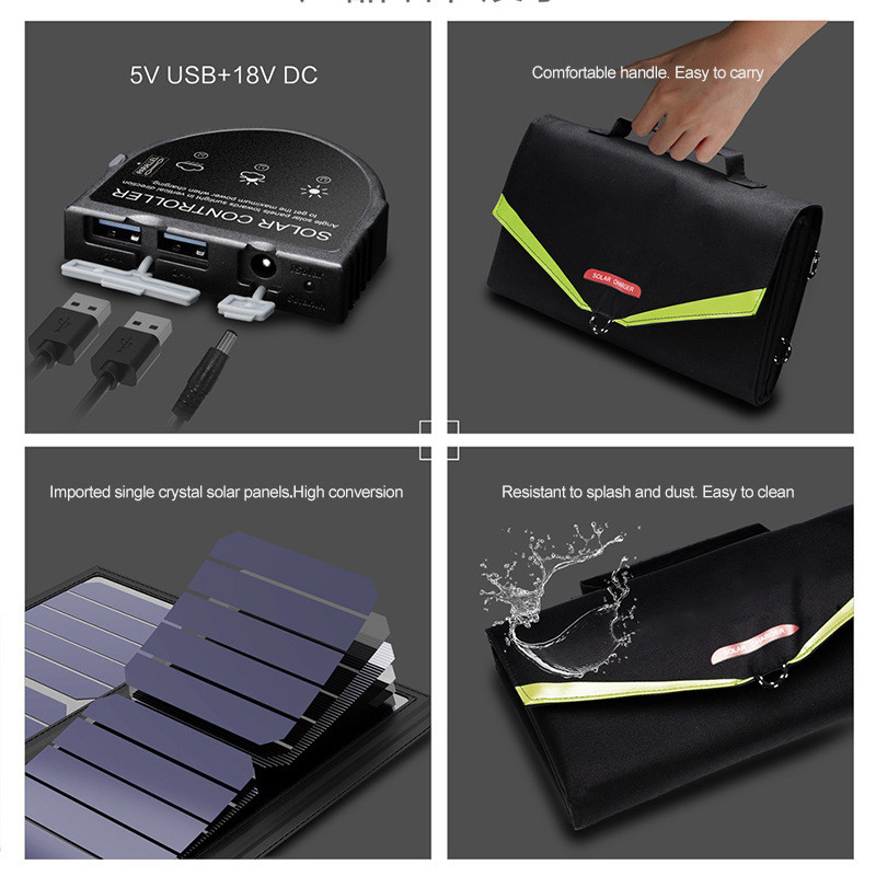 carnet compatible gauche parallèle pliable du chargeur 5V USB de panneau solaire du système 70W à énergie solaire