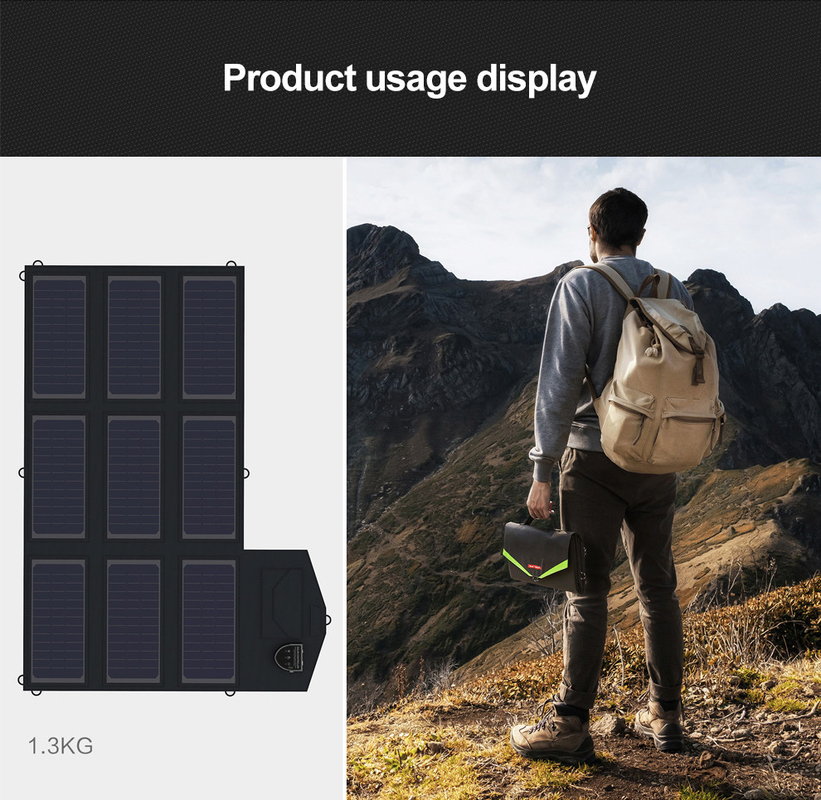carnet compatible gauche parallèle pliable du chargeur 5V USB de panneau solaire du système 70W à énergie solaire