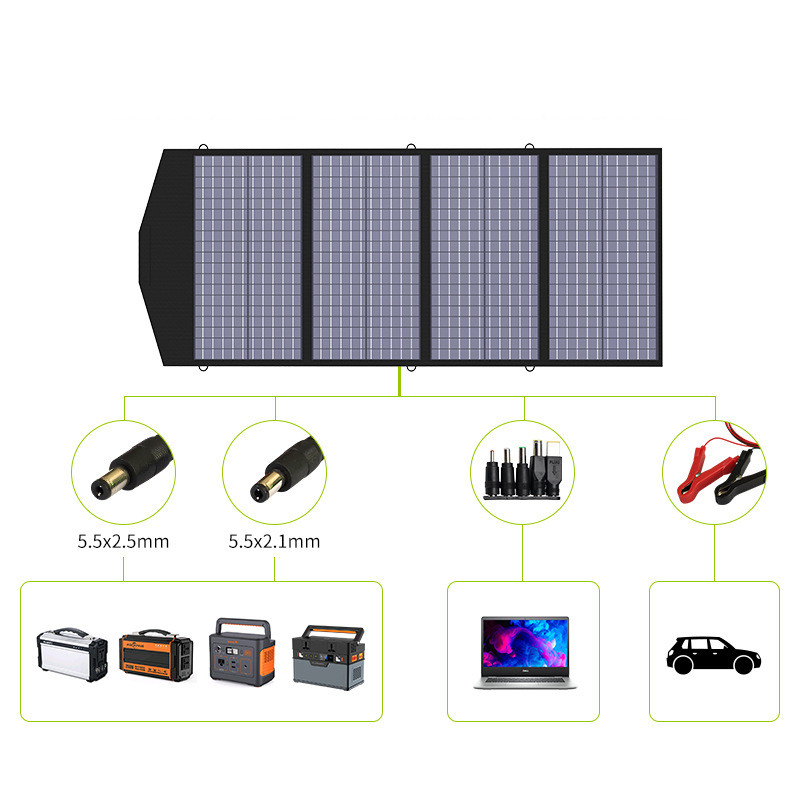 Fois pliables portatifs du panneau solaire 4 du système 18VDC à énergie solaire avec la batterie de l'énergie 200W solaire