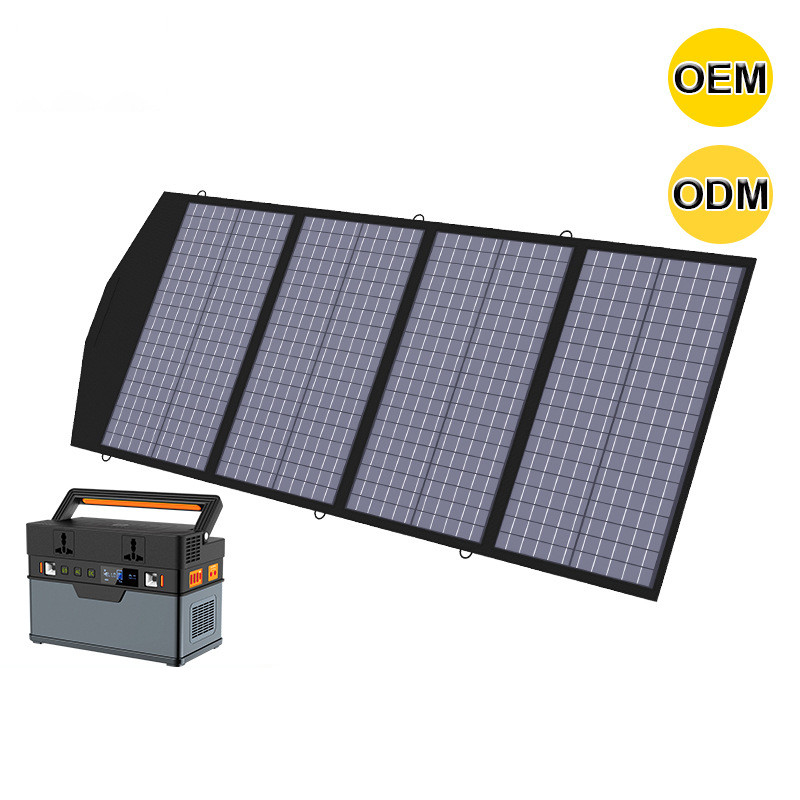 Fois pliables portatifs du panneau solaire 4 du système 18VDC à énergie solaire avec la batterie de l'énergie 200W solaire