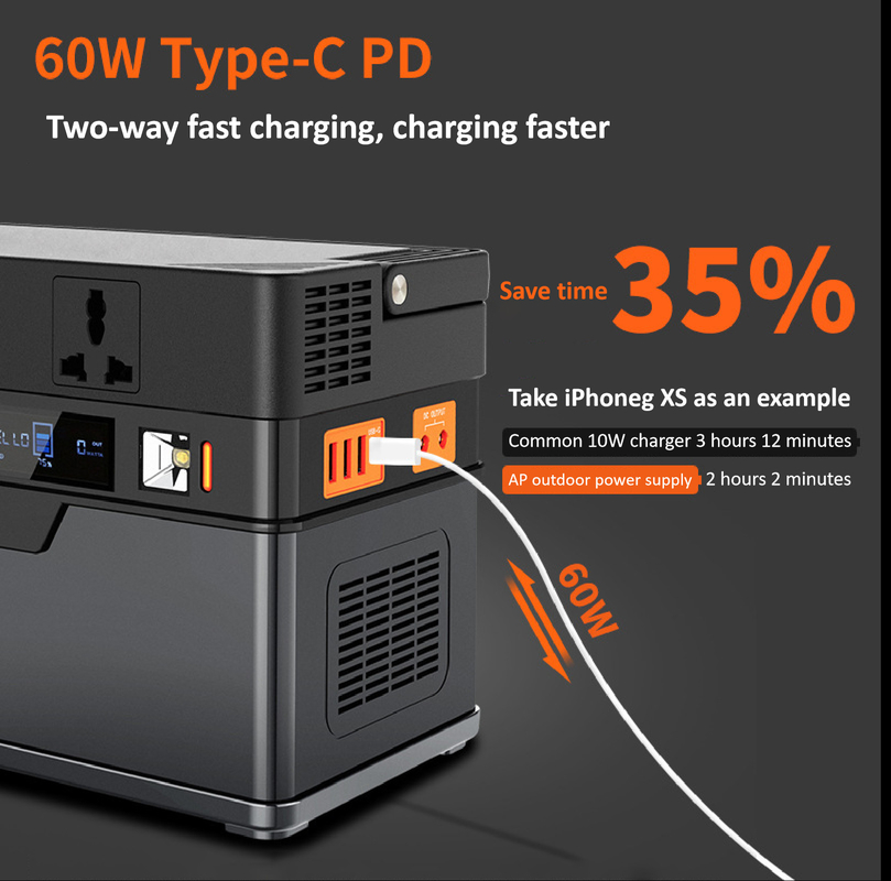 paquet mobile solaire portatif de batterie au lithium de centrale 500Wh pour le camping extérieur de rv